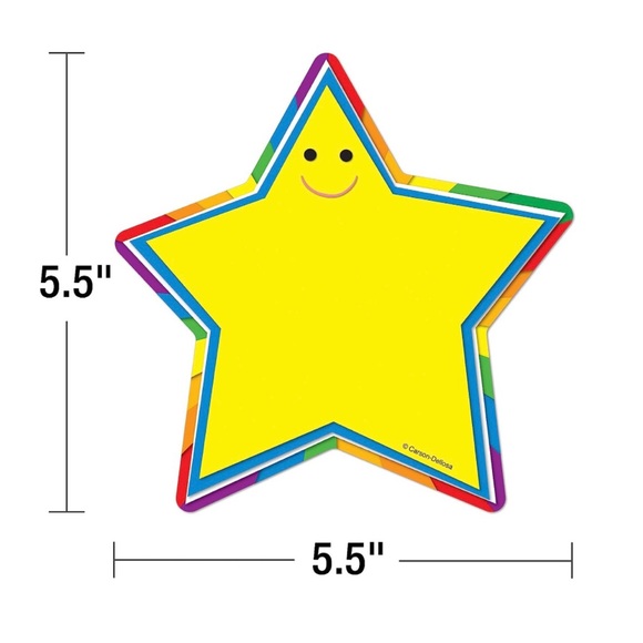 New/Repackaged-Smiley Face Yellow Star Bulletin Board Cut-Outs, 34 Count - Picture 2 of 7